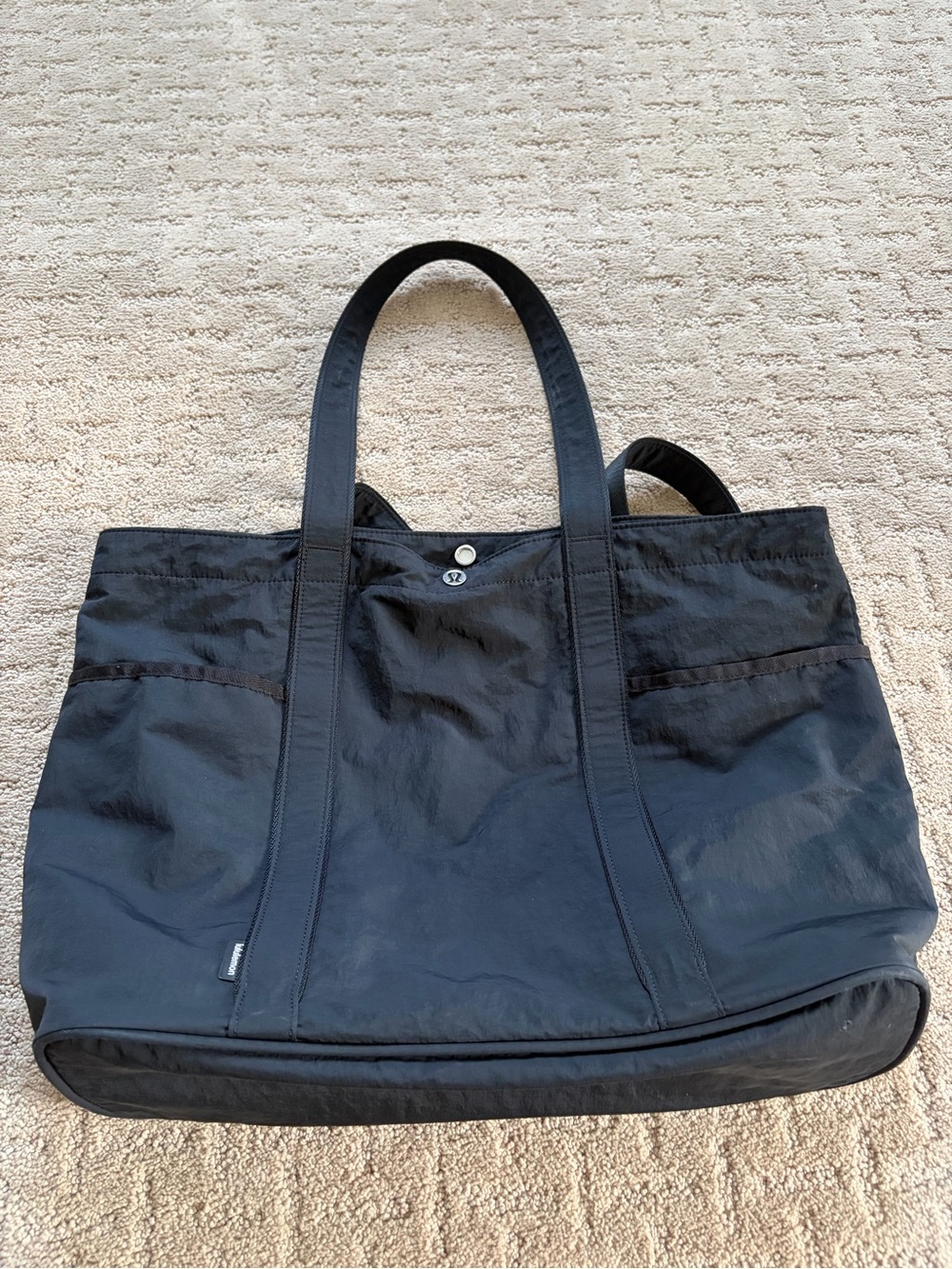 lululemon athletica Black Nylon Large Tote Bag